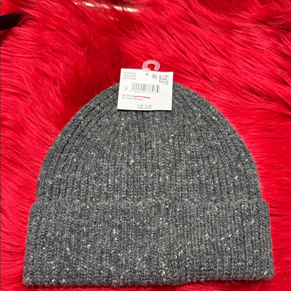 Cozy Gray Knit Kids Beanie